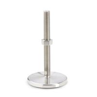 GN 21 Stainless Steel Levelling Feet with Turned Base Plate without Mounting Bore